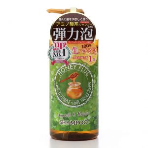 日本HONEY PLUS蜂蜜保湿顺滑修复洗发水 500ml 苹果蜂蜜玫瑰香 