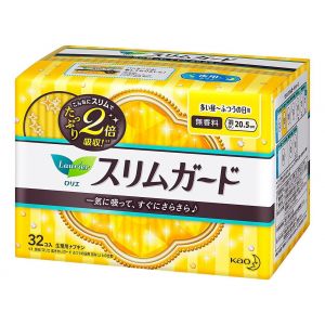 日本花王LAURIEER轻薄透气量多日用卫生巾 无护翼 20.5cm*32片 无香型