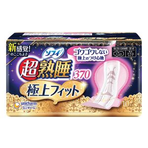 日本尤妮佳SOFT苏菲防侧漏超熟睡卫生巾 37cm*10枚