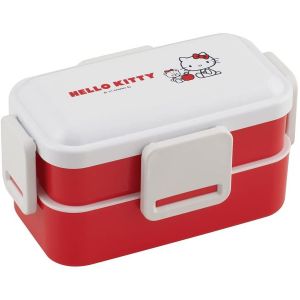 日本SKATER HELLO KITTY圆顶型扣盖双层抗菌便当盒 600ml
